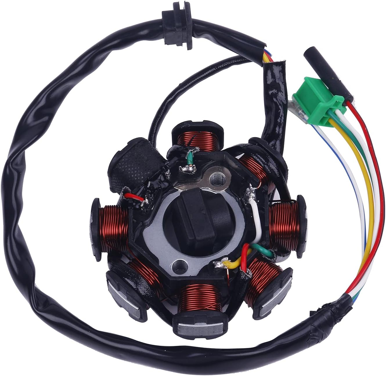 Glixal GY6 125Cc 150Cc 8 Coil Magneto Alternator Stator for 152QMI 157QMJ Chinese Scooter Moped ATV Go Kart Quad Engine Taotao Jonway Icebear Baja Coolster Lance SUNL Vento image number 1