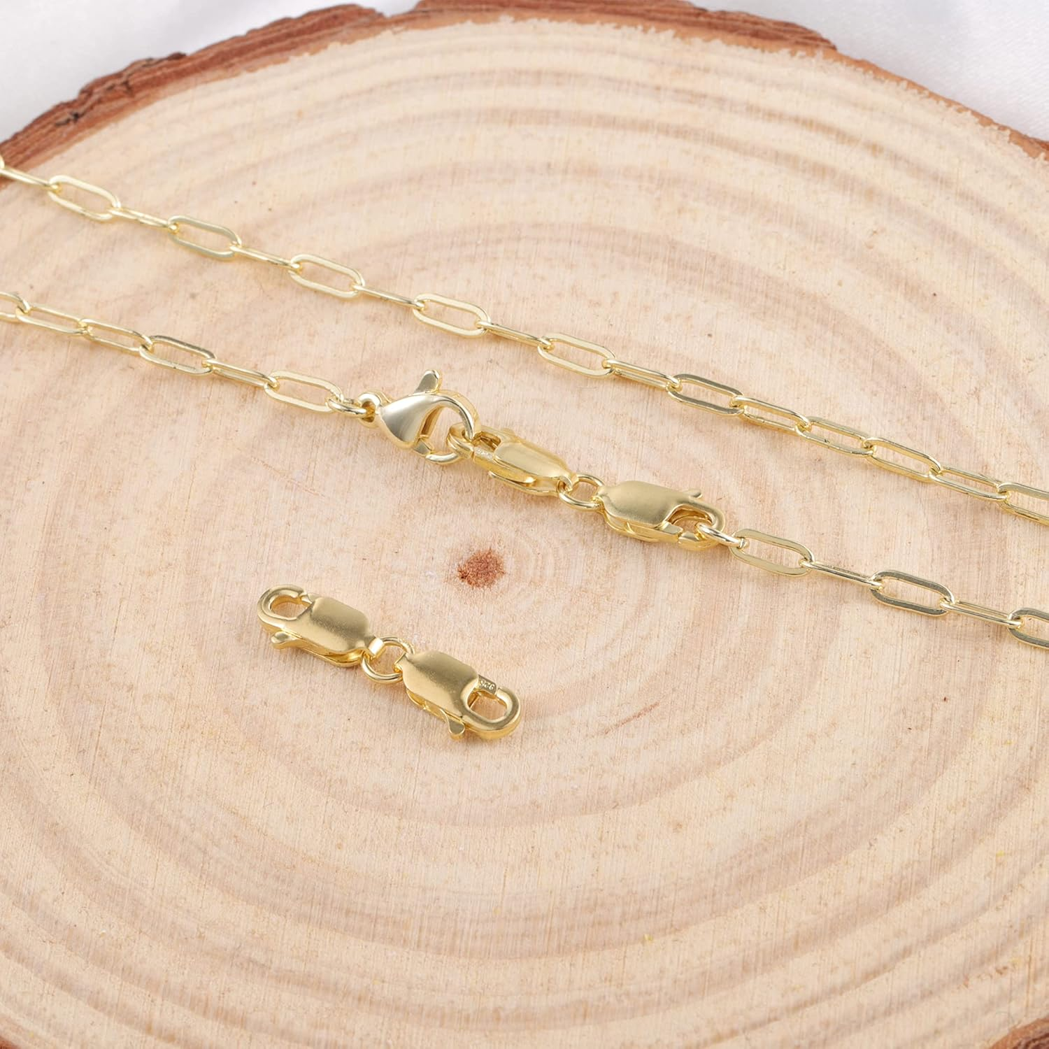 Bracelet Extender Gold Necklace Clasps and Closures 14K Gold Plated 925 Sterling Silver Double Lobster Clasp Double Claw Connector for DIY Jewelry Making（2Pcs） - B-2 Pcs Gold image number 3