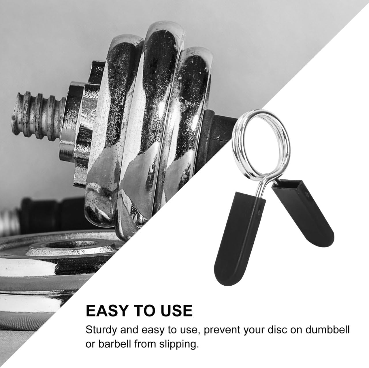 Homoyoyo Dumbbell Rod Clamp 4Pcs Steel Barbell Collars with Abs Handle Secure Spring Clips for Weightlifting Gym Accessories Fitness Training