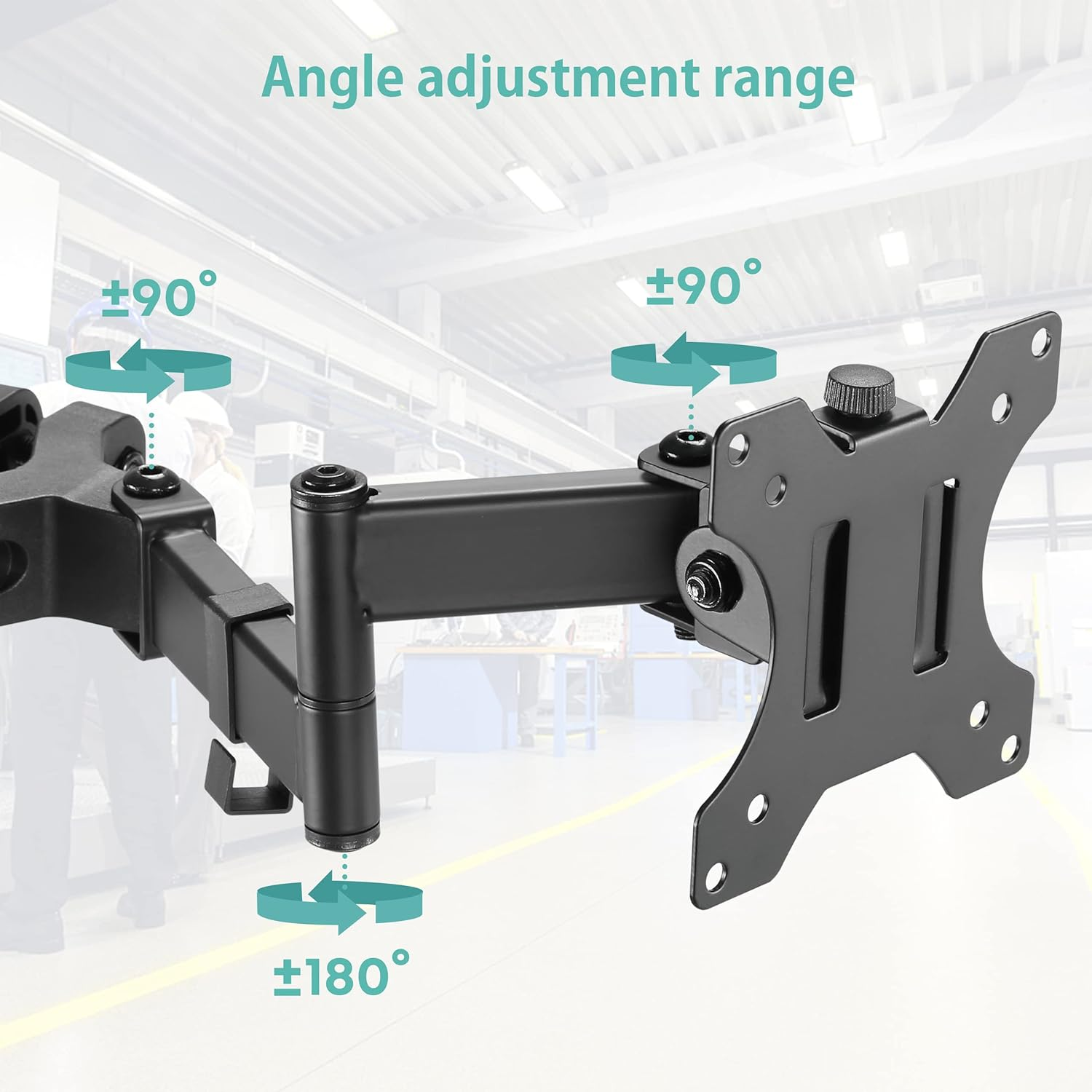 WORLDLIFT Pole Mount Monitor Arm Easy Clamp-On VESA Mount for 17-32" Screens Support up to 17.6Lbs/8Kg Compatible with 75X75 and 100X100 VESA Perfect Solution When Wall or Desk Mounting Isn'T Possible