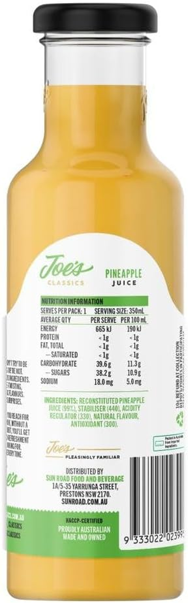 Joe'S Classics, 12 X 350 Ml, Pineapple Juice image number 1