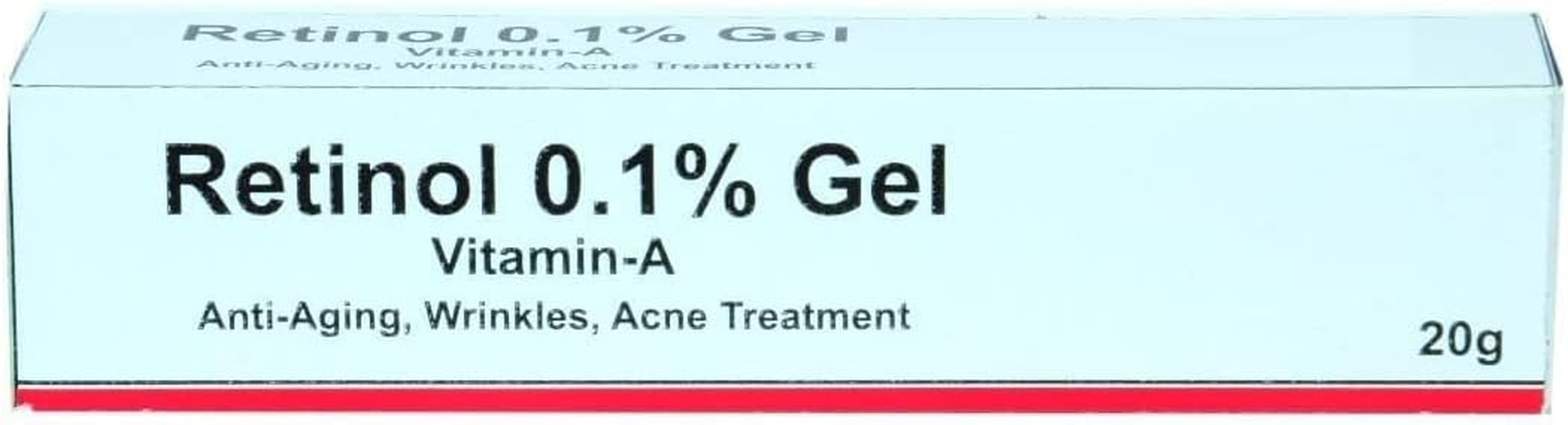 Retinol 0.1% Gel for Anti-Aging, Wrinkles & Acne Treatment 20G