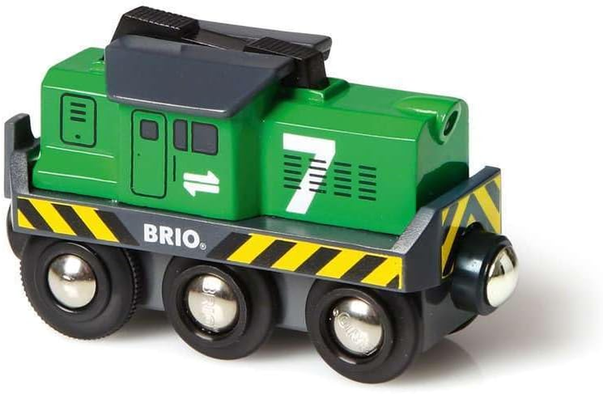BRIO World 33214 - Freight Battery Engine &ndash; Motorized Wooden Train with Working Headlights, Compatible with BRIO Railway Sets, Fun Play for Kids Ages 3+ image number 1