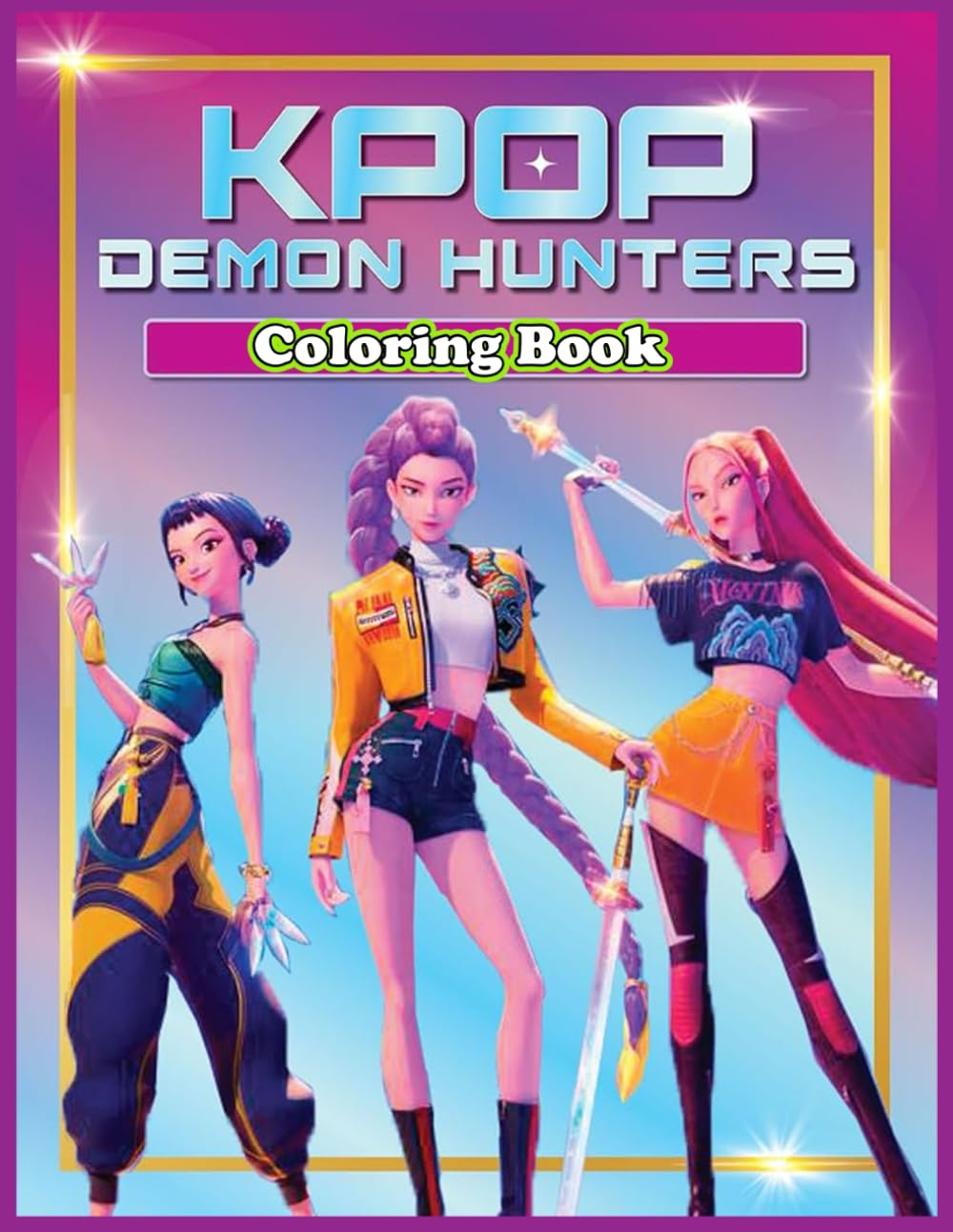 Kpop'S Dem-Ons Hunter'S Coloring Book: 60+ Demon-Fighting Idol Coloring Pages for Kids, Teens and Adults - Large 8.5 X 11 In