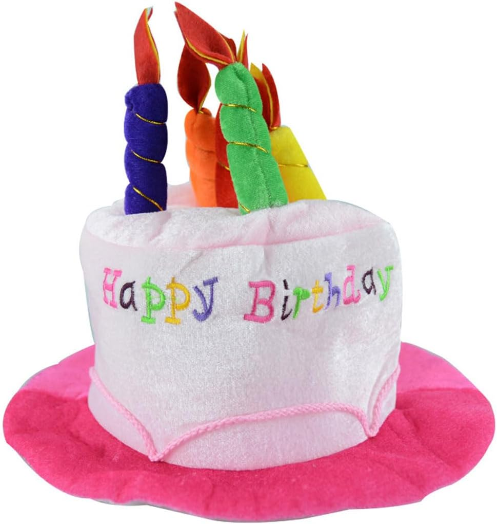 AIMALL Birthday Cake Hat - Colorful Party Hat for Adults, Plush Material, Adjustable 22.8-23.6 Inches, Ideal for Performance and Masquerade Parties image number 6