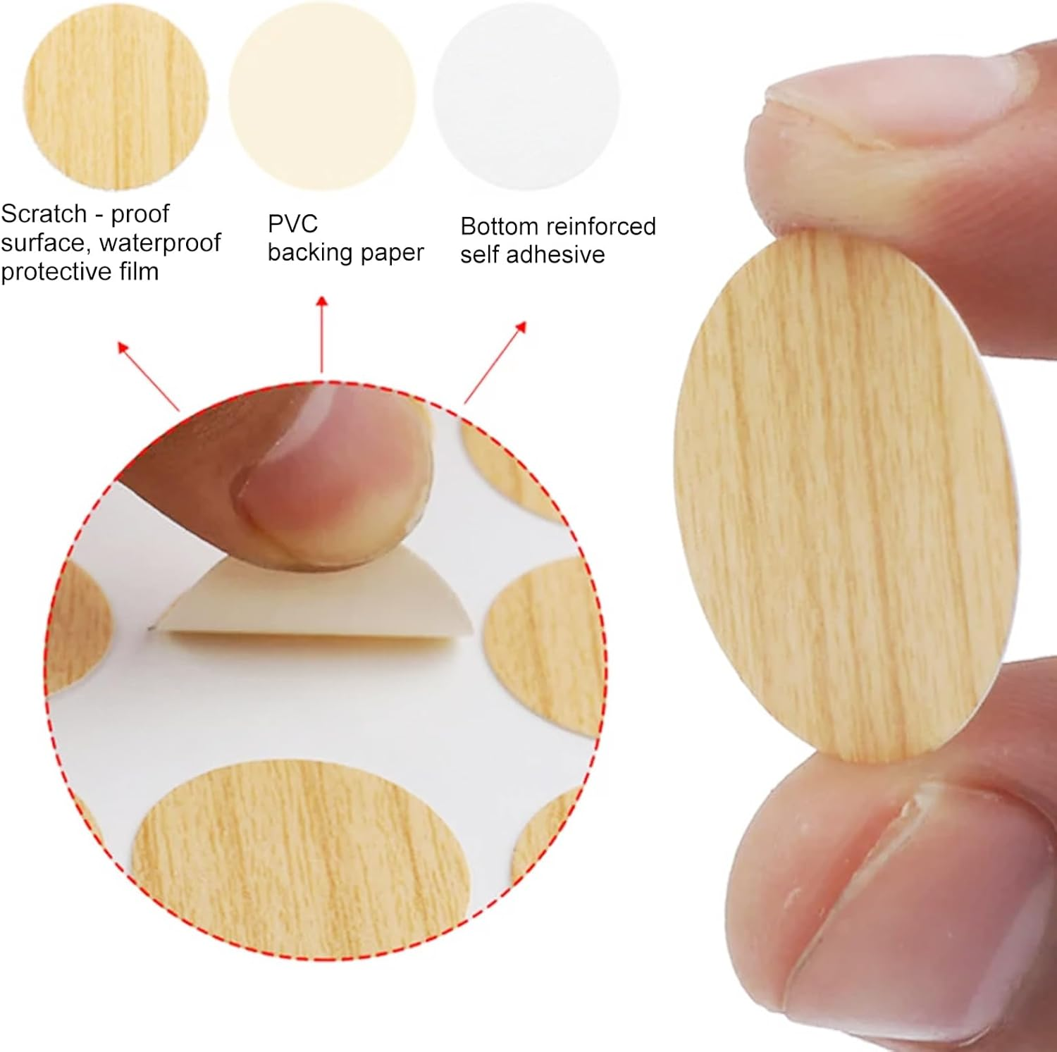 Self-Adhesive Screw Holes Covers, 11 Sheets/ 594 Pcs Furniture Screw Cover Dustproof Cabinet Sealing Sticker for Furniture Wardrobe Kitchen Bookcase Wood Hole Home Decoration image number 4