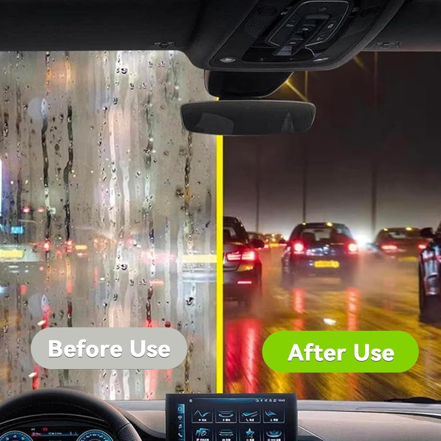 Automotive Oil Film Cleaning Brush, 2025 New 2.0 Green 150Ml Oil Film Wipe, Car Glass Oil Film Cleaner for Windshield, Oil Film Cleaning Brush, Glass Oil Film Remover, Improves Clarity (1Pic) image number 2