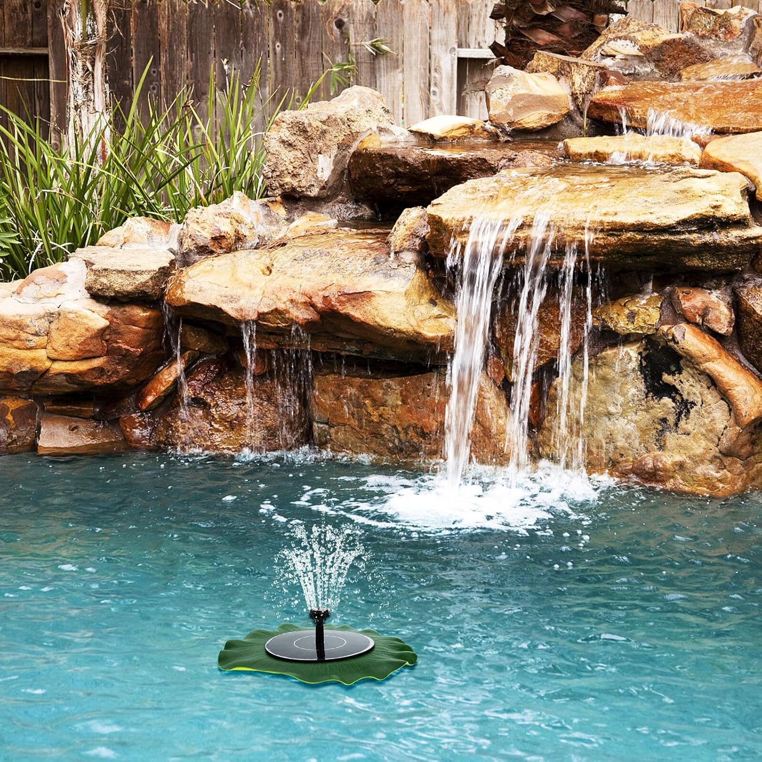 Solar Fountain Lotus Leaf Design Outdoor Solar Power Water Pump Kit for Garden Ponds Bird Baths with Low Noise and Construction image number 1