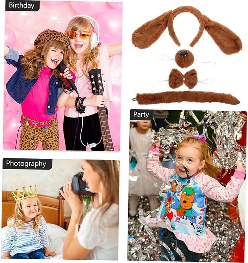 1 Set Dog Clothing Apparel Hair Bands Head Band Hairbands Headgear Costume Tails the Outfit Pet Ears Headband Party Decorative Headband Dog Cosplay Tail Headband Fabric Dog Element image number 5