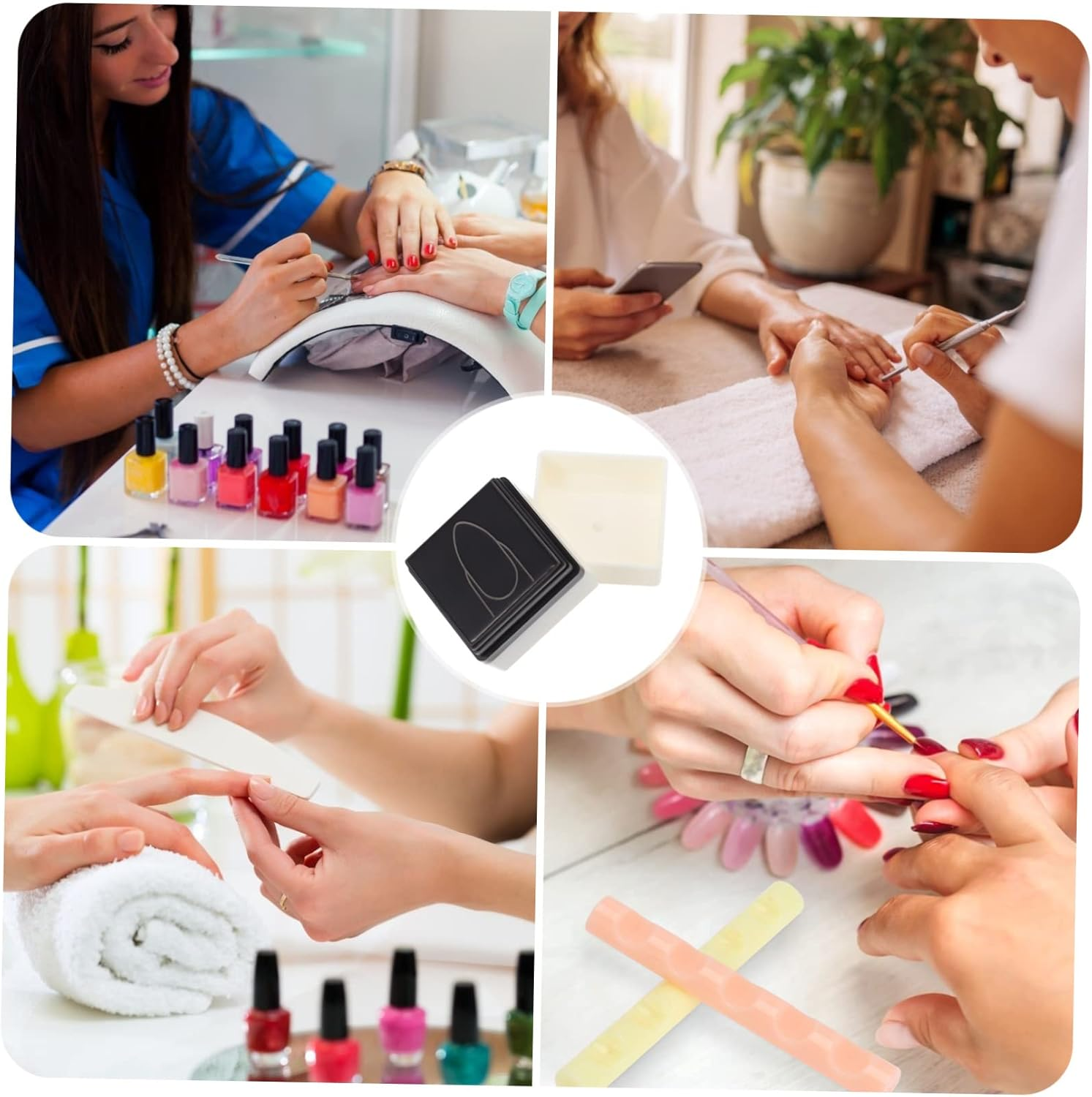 CALLARON Manicure Practice Stamper for Nail Art Painting Compact Salon Nail Painting Tool Smooth Surface Easy to Clean Training image number 4