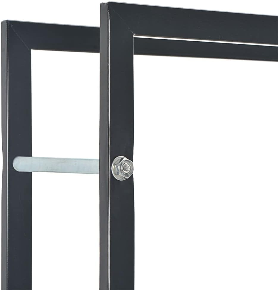 Firewood Log Rack Outdoor Indoor Steel Racks Firewood Holder Log Rack Hoop Metal Lumber Stacker Organizer for Wood Storage Storage Log Holder, Black 50X20X150 Cm image number 6