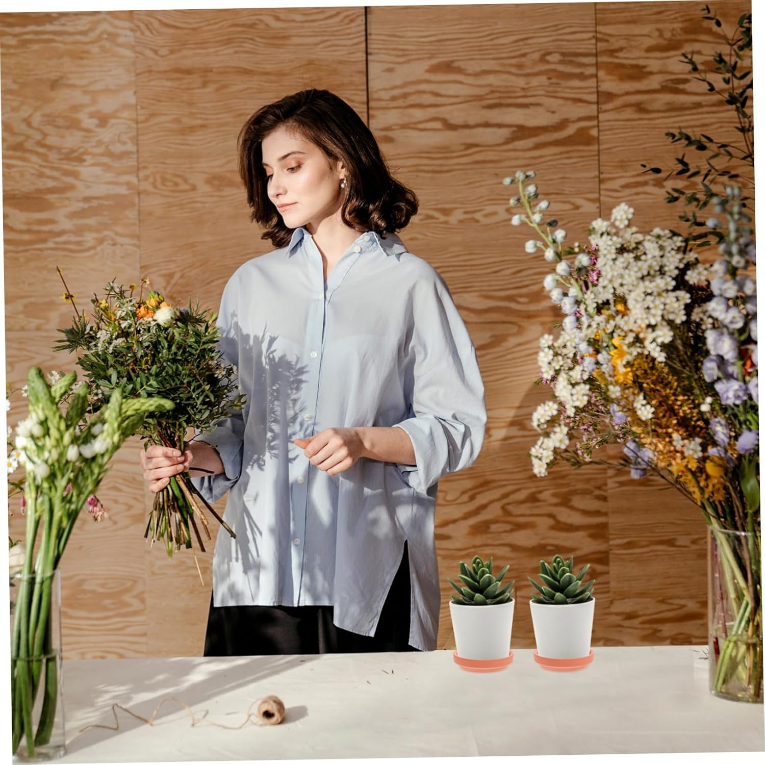 ORFOFE 6Pcs Pottery Plant Saucer Drip Tray for Potted Plants Water Catcher for Indoor and Outdoor Gardening Versatile and Stylish Flower Pot Base image number 5