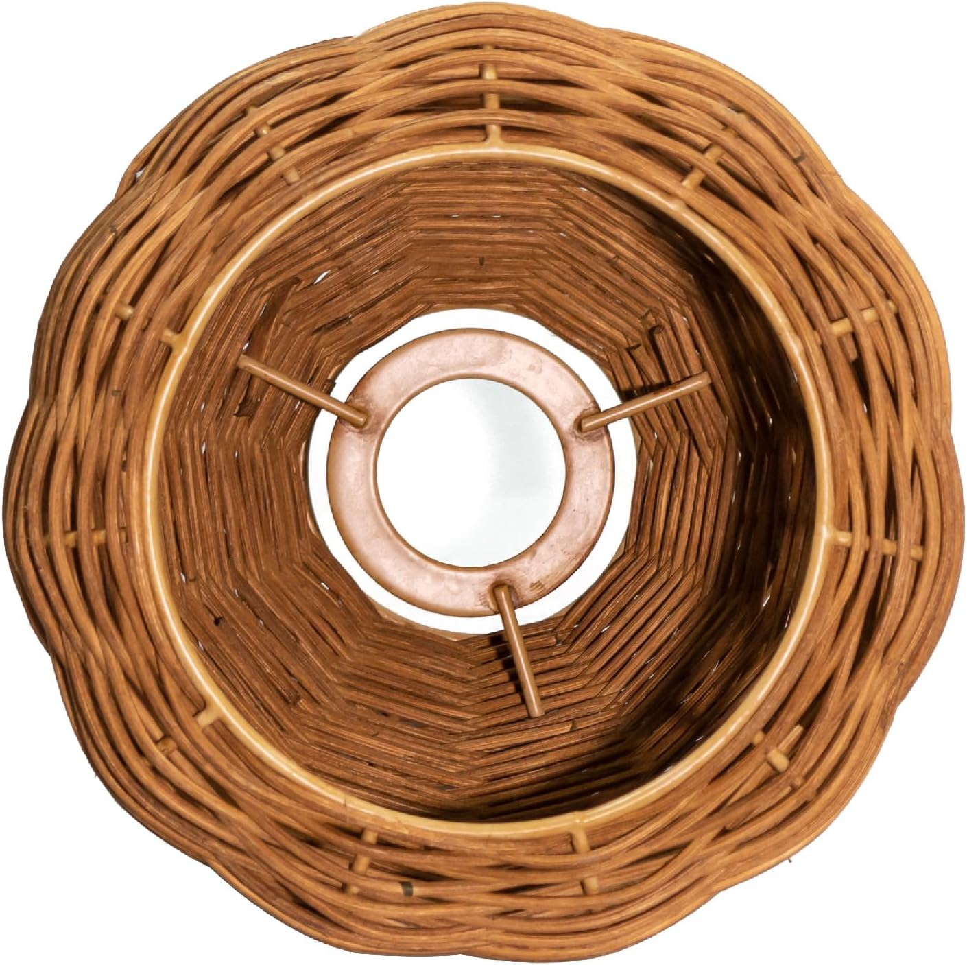 Round Rattan Lampshade Boho, Stylish Upgrade Lampshade for Table Lamp, Hanging and Floor Lamp, All Indoor Spaces (Black, 14 Cm Diameter 15 Cm Height)