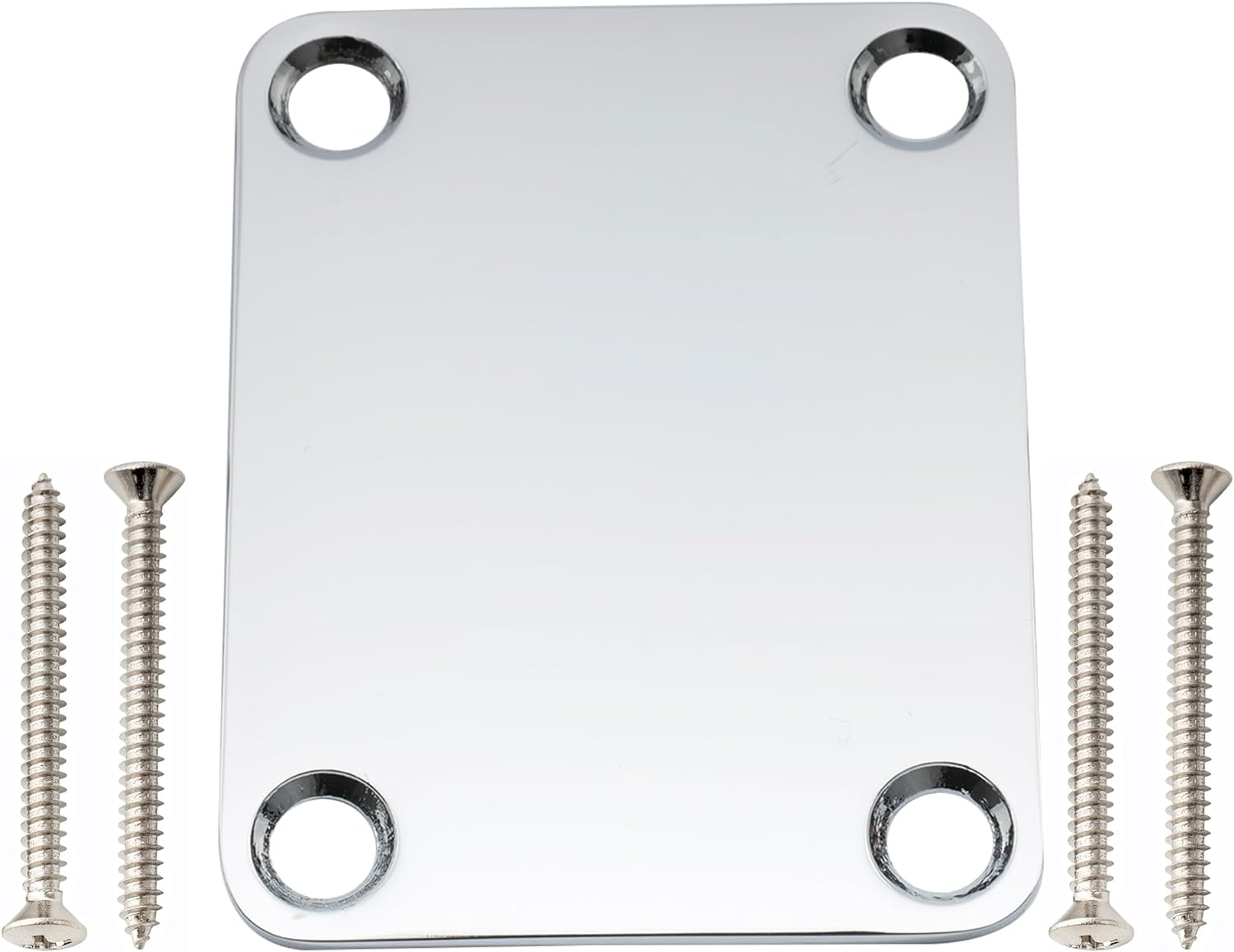 Musiclily Pro 4-Bolt Steel Neck Plate for Stratocaster Telecaster Electric Guitar or Bass, Nickel