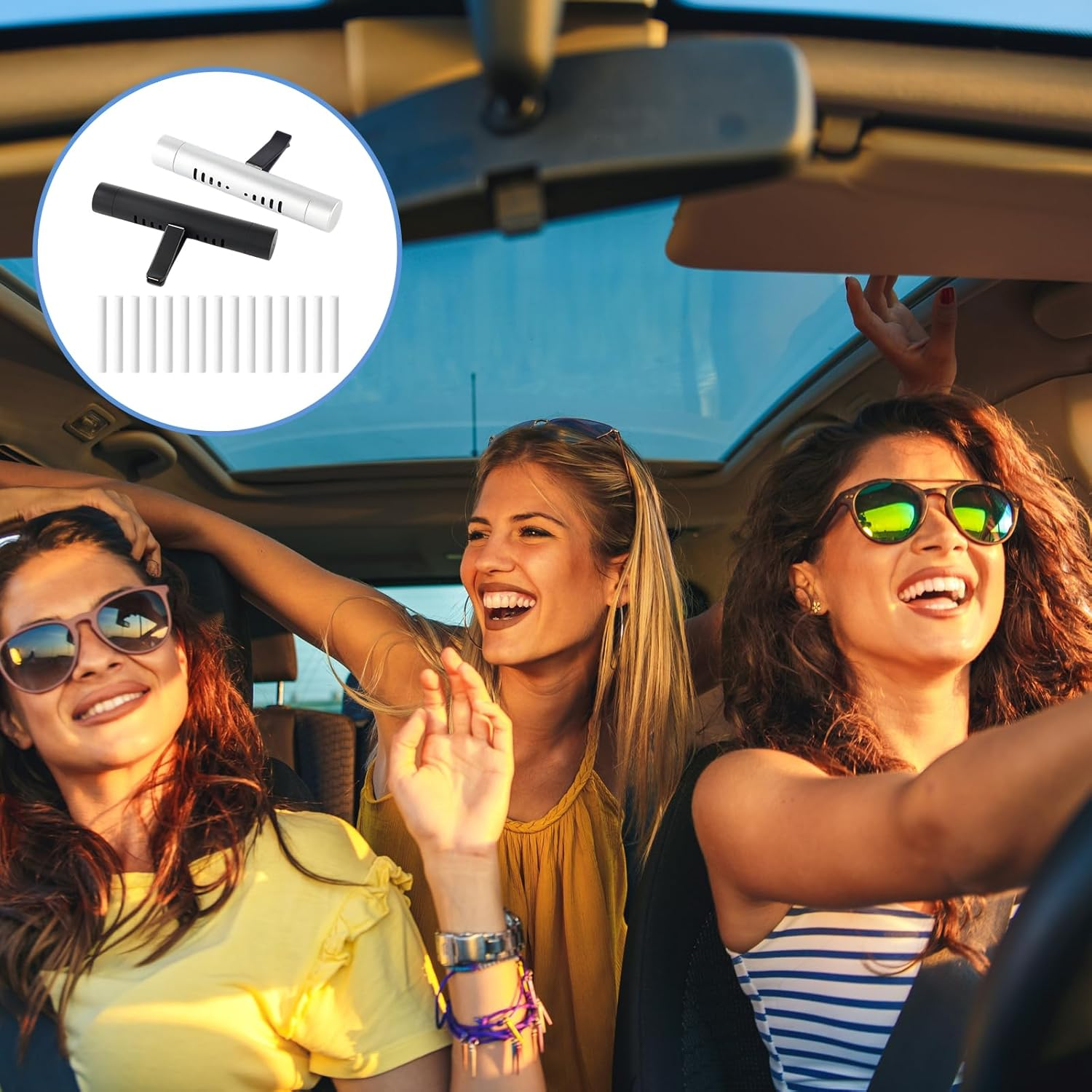 2 Pcs Car Diffuser, Glasshouse Car Air Freshener with 15 Scent Refills,Vent Clips, Long-Lasting Car Scent, Car Perfume Air Freshener, Essentials for Fresh and Pleasant Ride image number 6