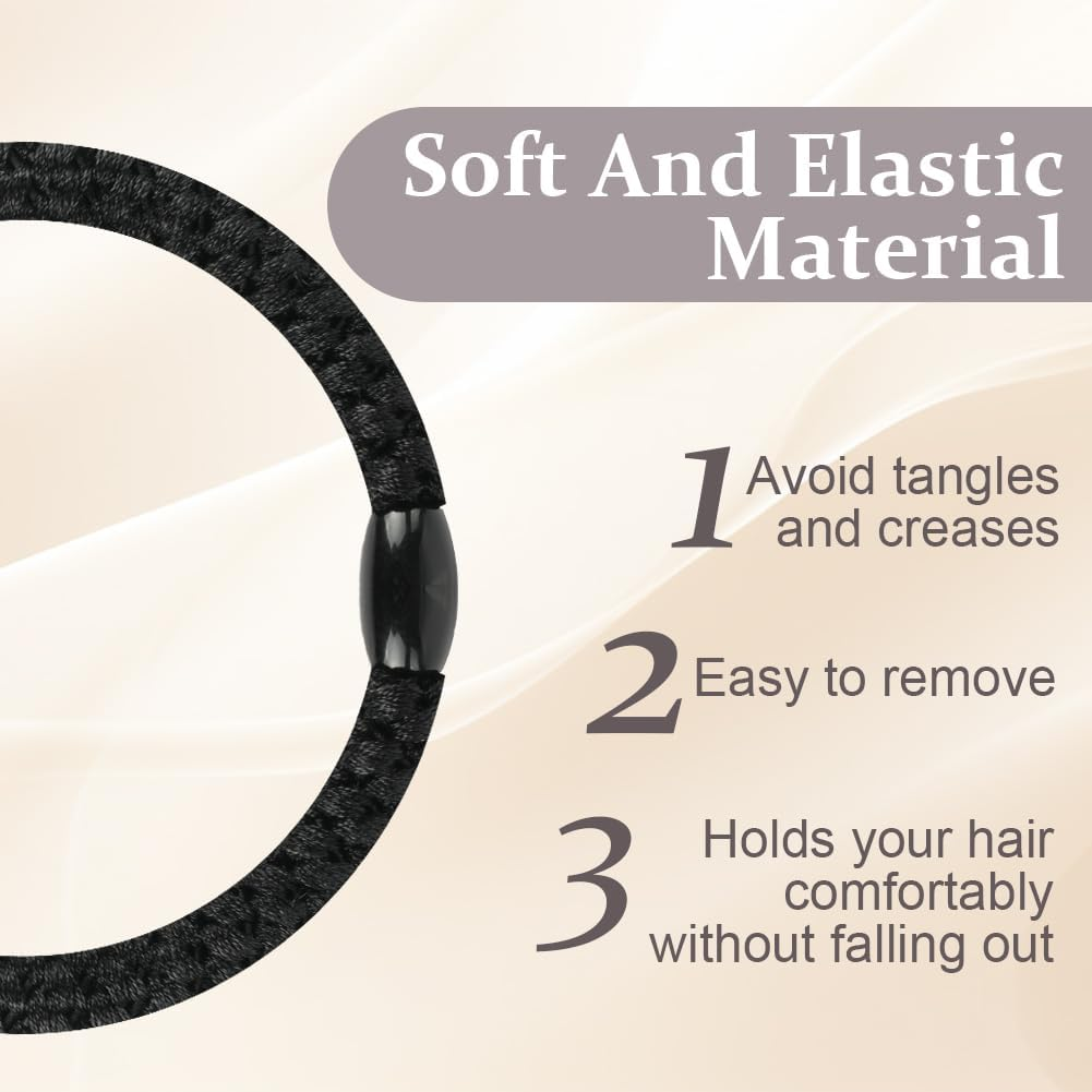 ACWOO Hair Bands, Hair Bobbles for Women and Girls, Elastic Braid Elastic, Cotton Bands for Thick Hair, Curly Hair, Long Hair, Short Hair and Wavy Hair, Pack of 8 image number 2