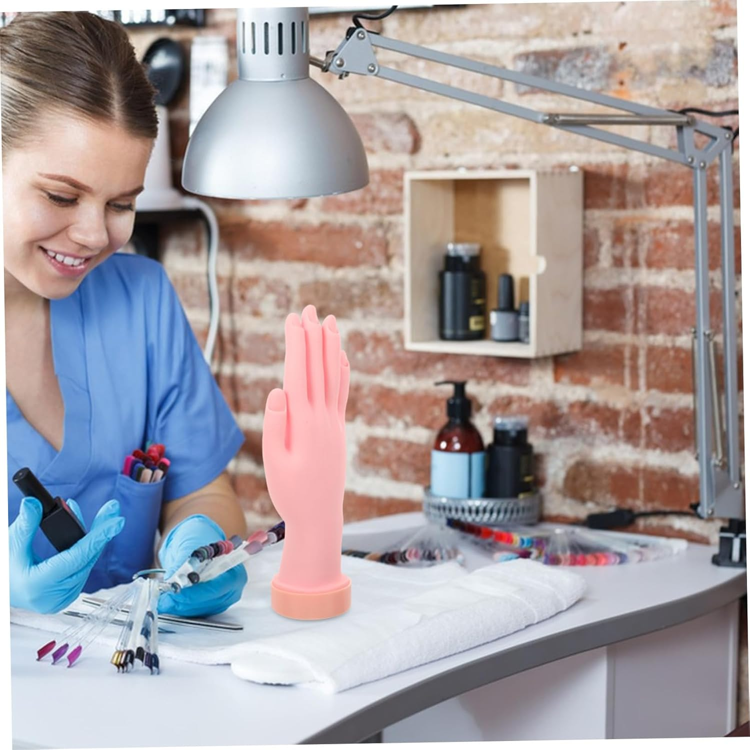 OSOLADY Mannequin Hand for Nail Practice Bendable Fake Hand Model for Manicure Training Realistic for Beginners Portable Nail Art Display for Salon Use image number 2