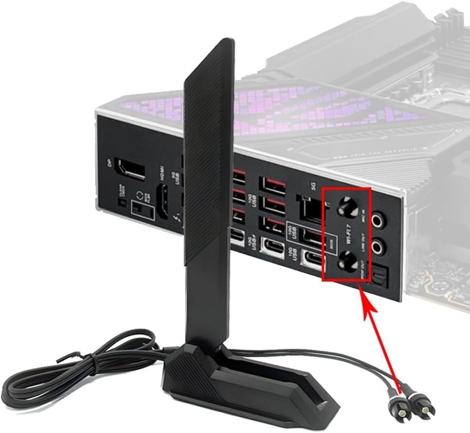 Gintai Wifi 7 Antenna Magnetic Base for Gigabyte Z890 B550M B860M X870 B650E B850 W790 B850I Z890I Z890M X870E PC Desktop Computer Gaming Motherboard image number 1