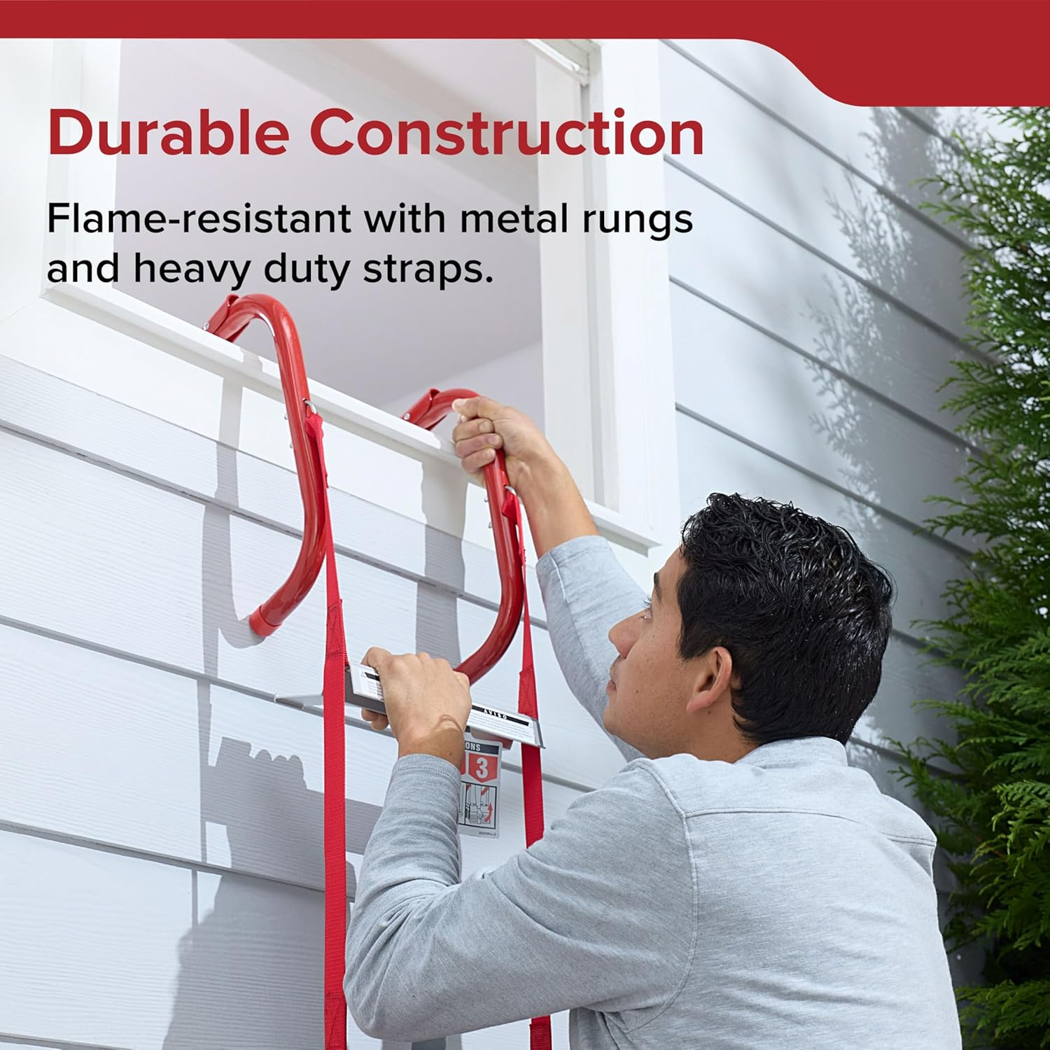 Kidde 468193 KL-2S Two-Story Fire Escape Ladder with Anti-Slip Rungs, 13-Foot Red image number 3