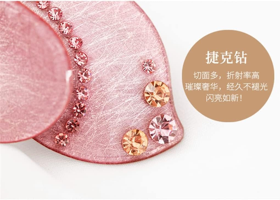 Alligator Clip,Headdress,Hair Clamp,Hairpins,Clip Headgear Back Head Hairpin Korean Rhinestone Word Spring Top Clip Bow Headgear (Color : A, Size : 9.5 * 6Cm) (Color : B, Size : 9.5 * 6Cm) image number 2