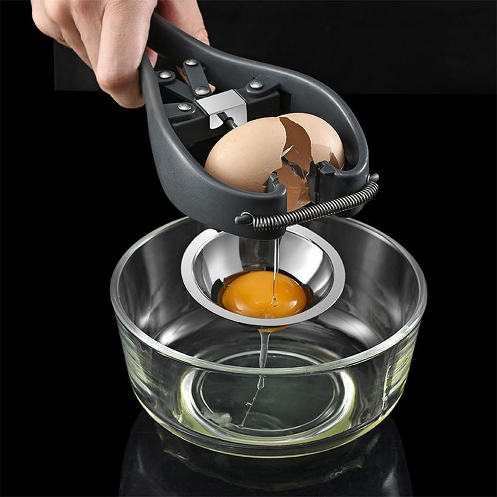 Egg Cracker,L Egg Opener, Automatic Egg Cracking Tool, Easy Eggshell Cuttereggshell Cutter Egg Separator Creative Kitchen Tools (Black) image number 3