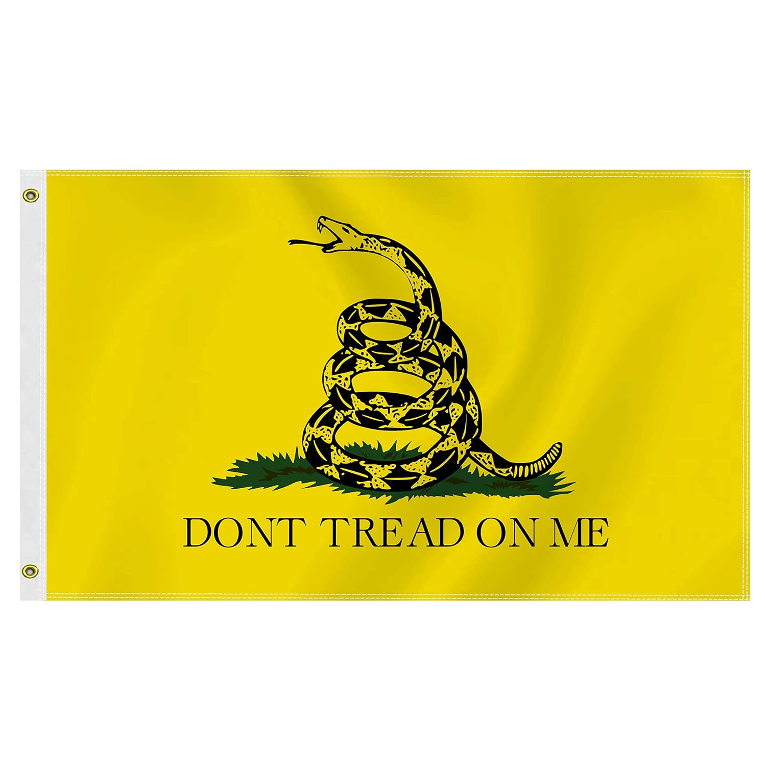 Large Gasden Dont Tread Snake Flag,3X5 FT Yellow on Me Outdoor Flags for Garden Yard Car Truck with Brass Grommet