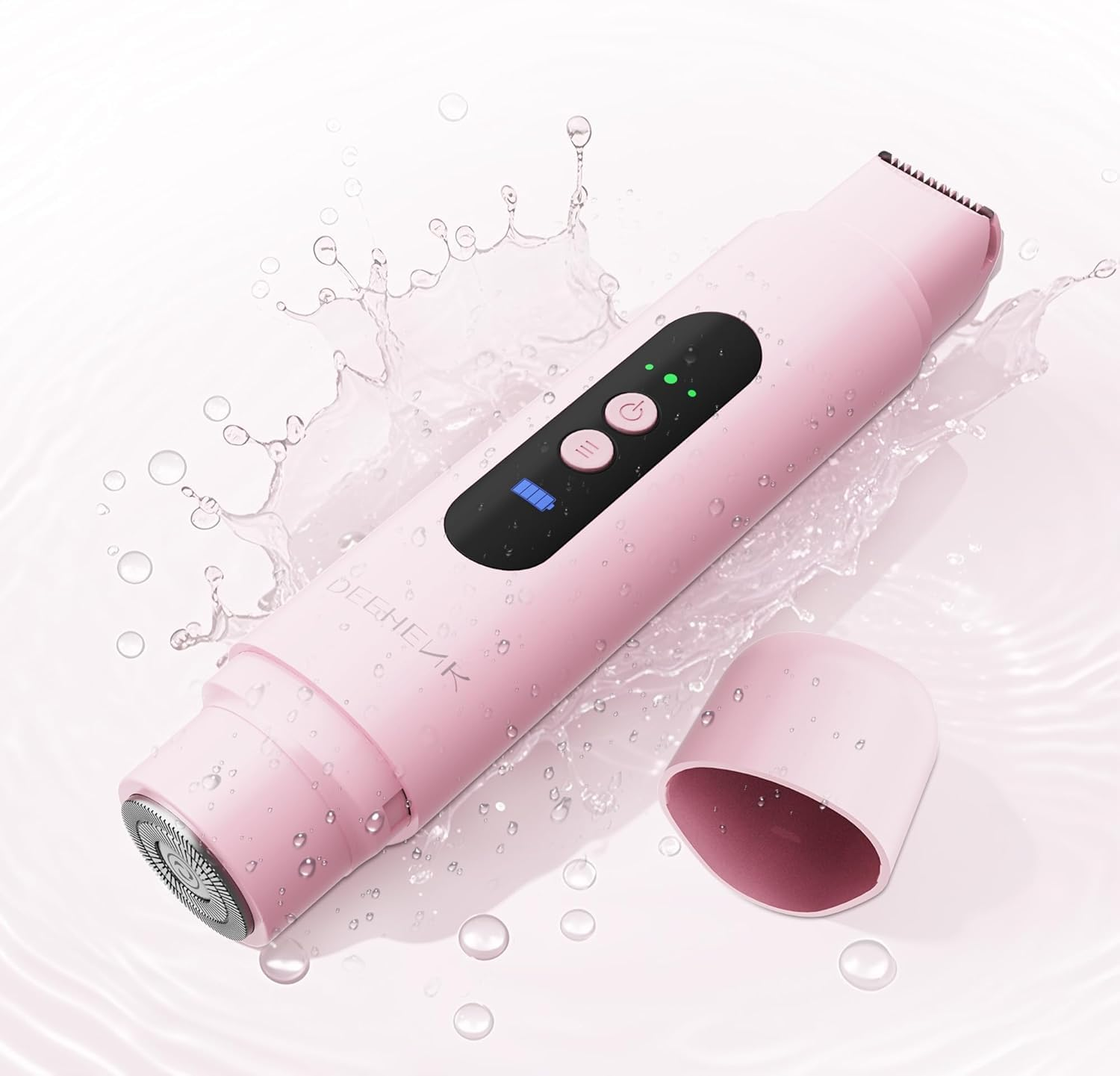 Bikini Trimmer Razors Shaver for Women,2-Speed Electric Razor for Pubic Hair Dual Head Shaver Women IPX7 Waterproof Rechargeable Lady Trimmer for Bikini Underarm Body Leg Face Pink image number 5