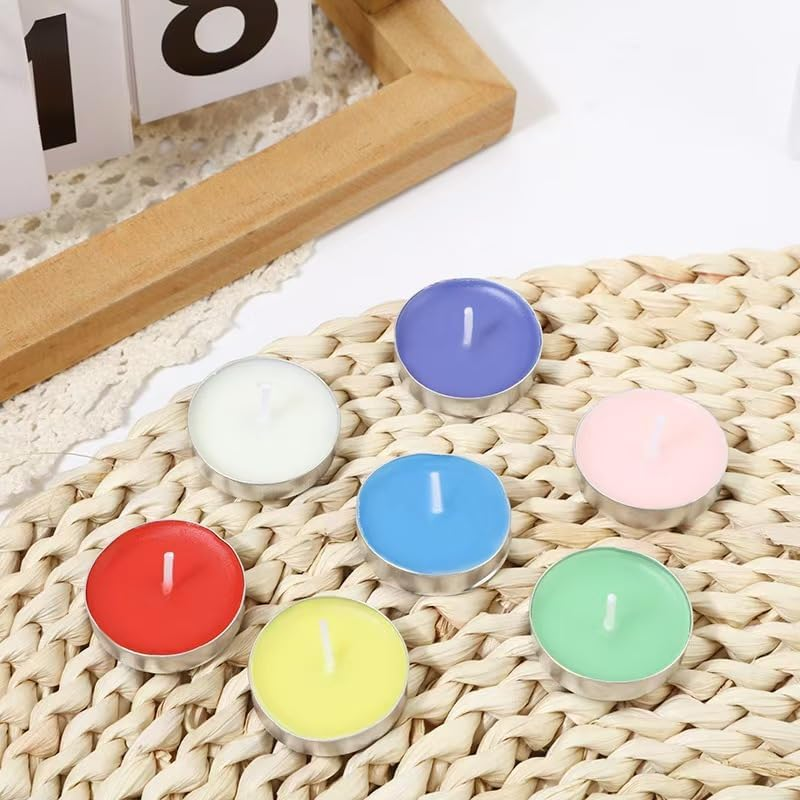 Colored Tealight Candles Handmade Organic Tea Lights Set of 10Pack Small Red Candles 1.5-2 Hours Burn Tea Lights for Valentine'S Day, Birthday, Votive Parties ，Home Decoration (White) image number 4