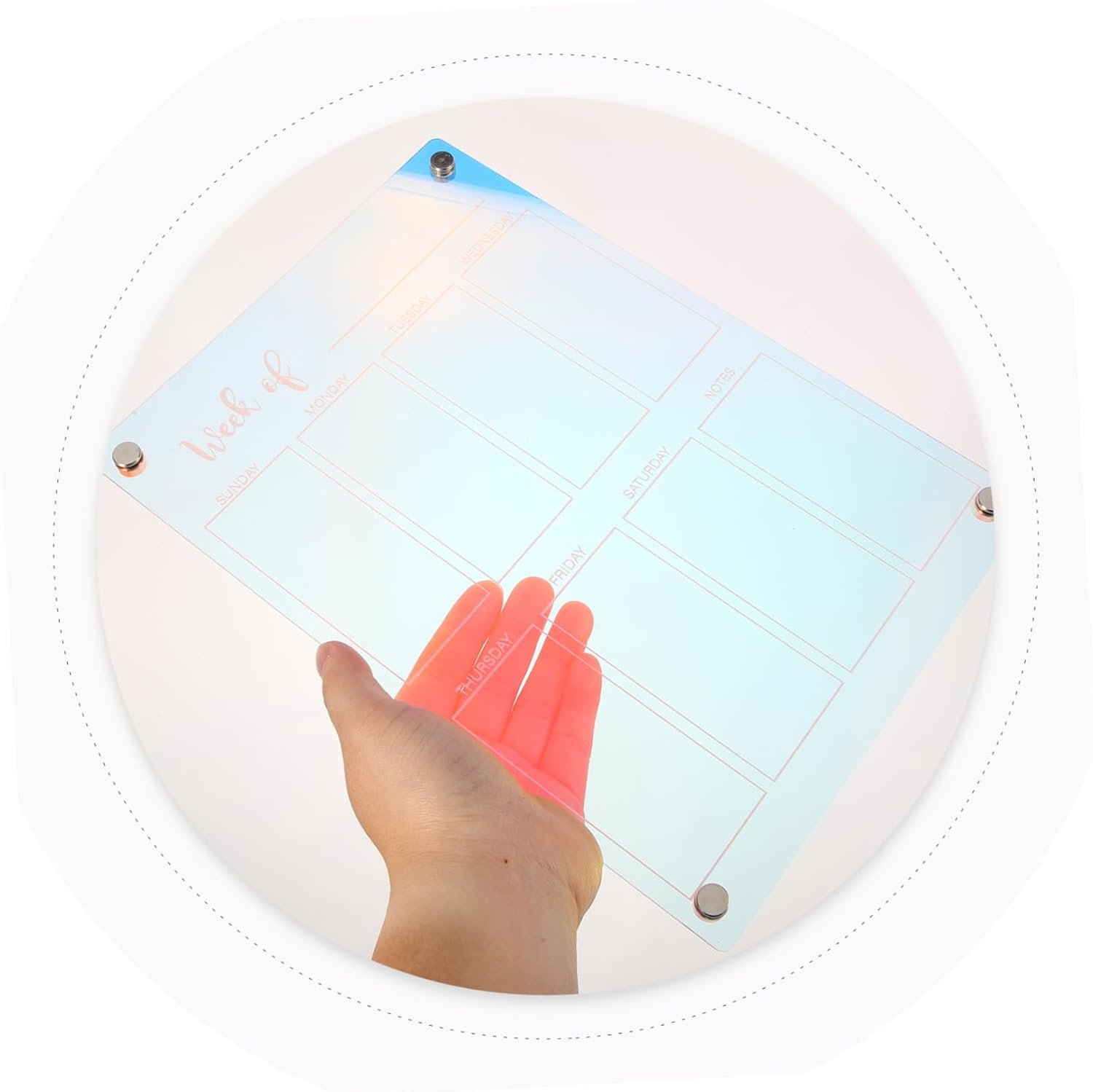 KICHOUSE Magnetic Schedule Plan Board Acrylic Fridge Dry Erase Board Weekly Planner image number 6