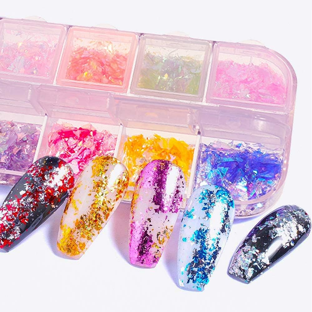 6 Boxes Nail Art Glitter Sequins Sparkling Decoration Glitter Nail for Nail Art Design image number 2
