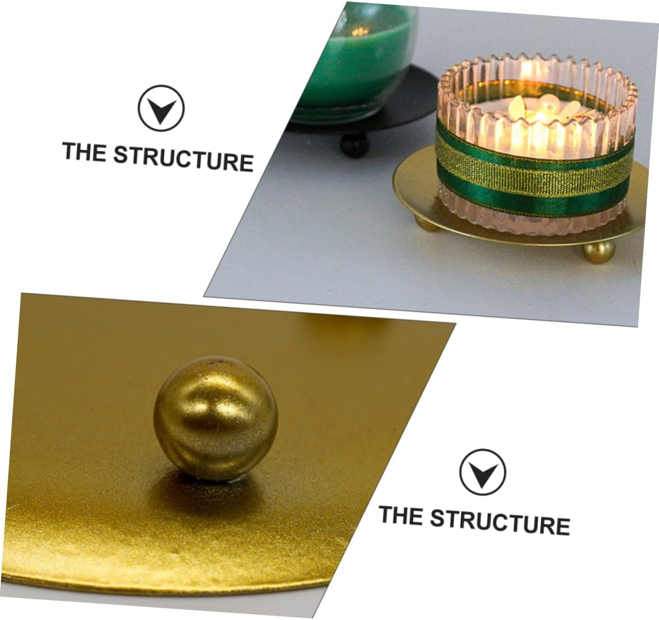 CORHAD 4Pcs Iron Plate Candle Holder Pillar Candle Plate for Home Decor Office Table Living image number 5