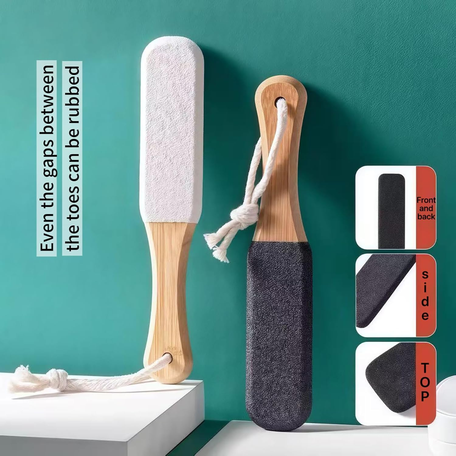 2 Pack Foot Rasp,Feet Callus Removers Foot Files Kit,Dead Skin Remover, Hygienic Pedicure Tool Foot Scrubber,For Dead,Hard Cracked Dry Skin Feet,Heels, Elbows, Hands in Shower - (Black and White) image number 5