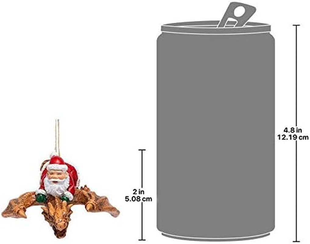 Design Toscano Santa and the Snowdragon 2020 Holiday Gothic Ornament, Individual, Full Color image number 4