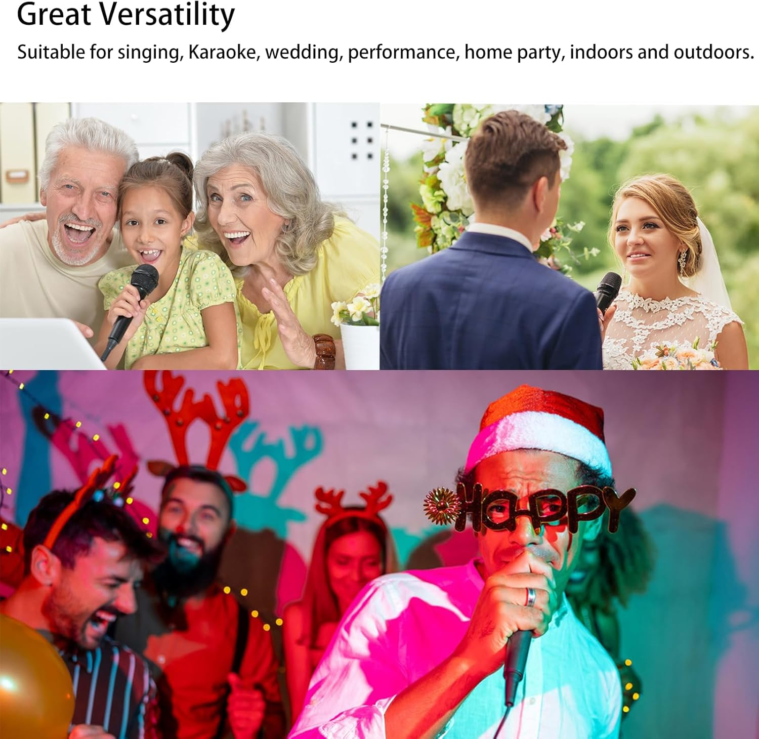 OBLEGY Wired Microphone for Karaoke,Professional Handheld Dynamic Mic with On/Off Switch and 2.5M Cable to 1/4'' Audio Connection, Plug-In Microphone for Amplifier, PA System, Party, Karaoke, Church image number 3