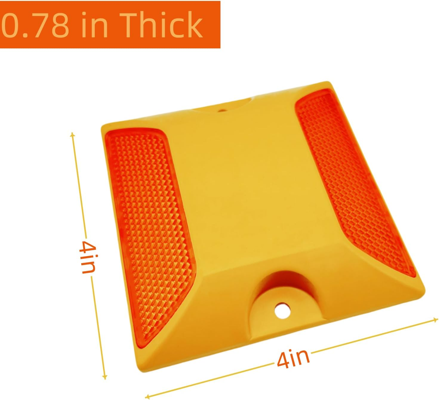 10 Pack Road Reflectors Reflective Lane Markers 4 by 4 Inch Street Pavement & Asphalt Stud Markers for Speed Bumps Sidewalks Pedestrian Crossings Freeways and Driveways image number 5