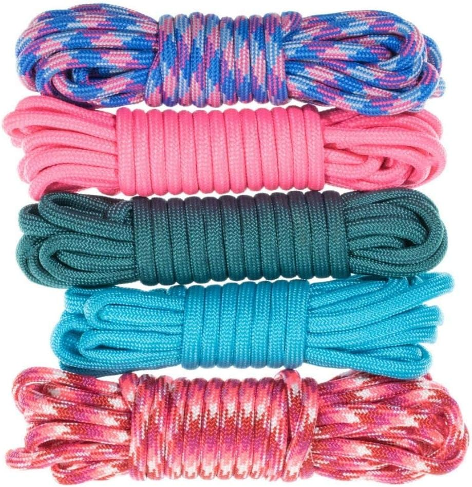 Zesty 550Lb Survival Paracord Random Combo Crafting Kit by West Coast Paracord - 10 Colors of 500Lb Cord and 10 Buckles - Type III Paracord - Make 10 Paracord Bracelets - Great Gift (Zesty, 50 Feet) image number 4