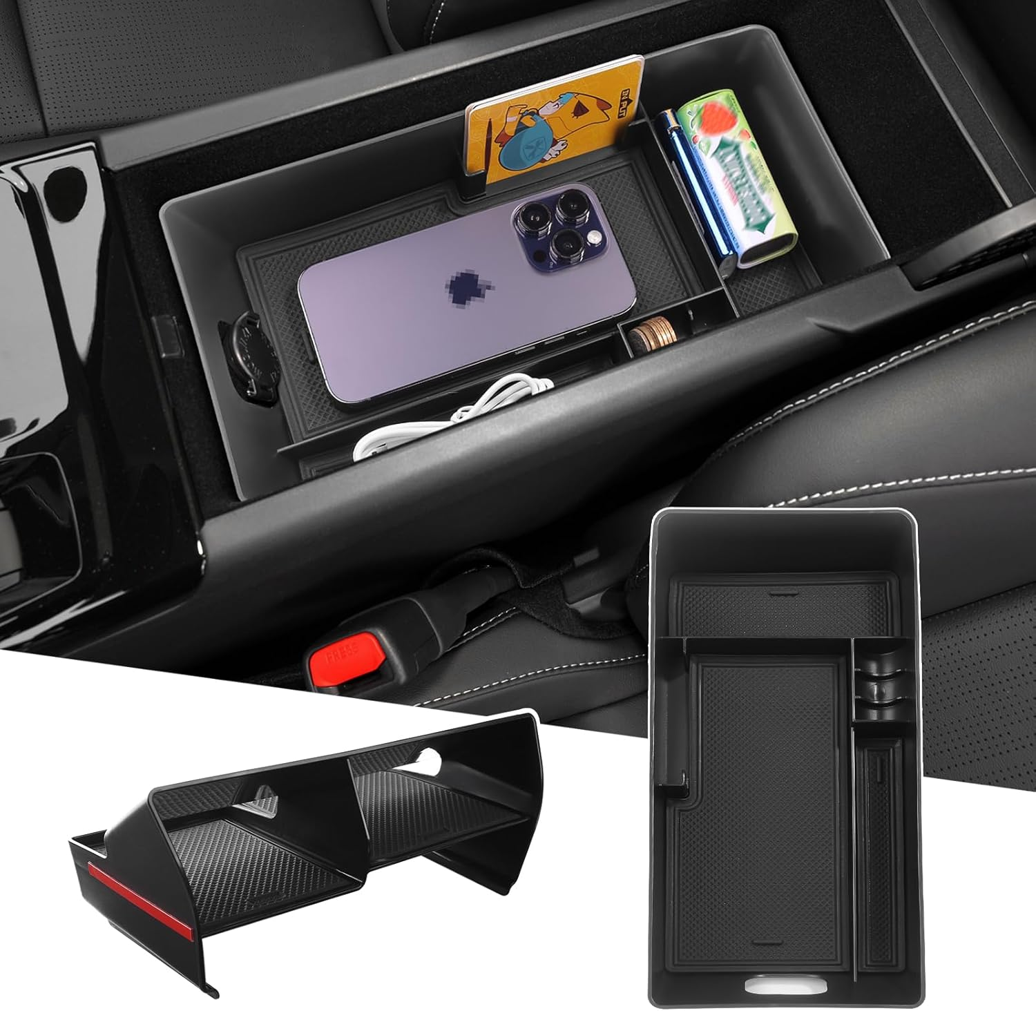 CKE for 9Th Gen Camry LE SE XLE XSE Compatible with Toyota Camry 2025 Accessories Car Center Console Organizer Armrest Box Armrest Cover Armrest Storage Box Insert Tray