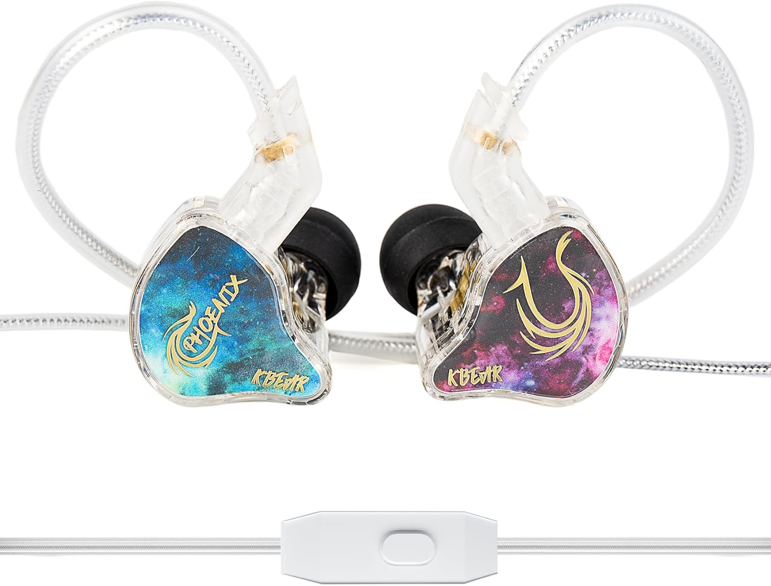 KBEAR Phoenix IEM, USB C Earphones Wired, Double Aluminum Foil, 10Mm DD Double Magnet, PET Diaphragm DJ Headphones, Deep Bass in Ear Monitors for Gaming with Microphone(Black, Type C)