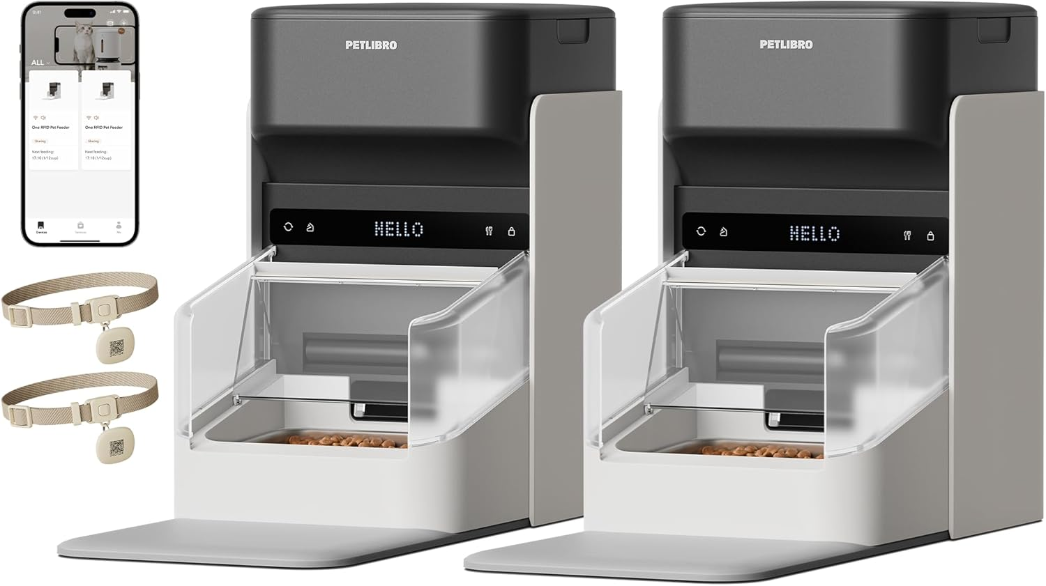 PETLIBRO RFID Automatic Cat Feeders for 2 Cats, Collar Sensor for Personalized Meals, Cats Recognition to Stop Food Stealing, Diet Tracking for Multi-Pet Homes and Different Diets, Wifi Food Dispenser image number 7
