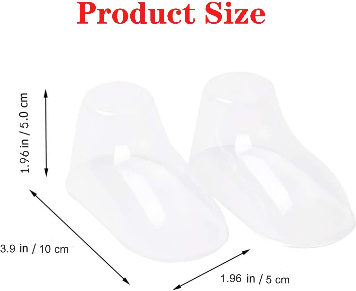 Baby Shoes Display Baby Booties Forms Baby Sock Display, 50Pcs 10Cm Clear Plastic Baby Feet Display Durable Toddler Crochet Baby Shoes Holder, Blue image number 4