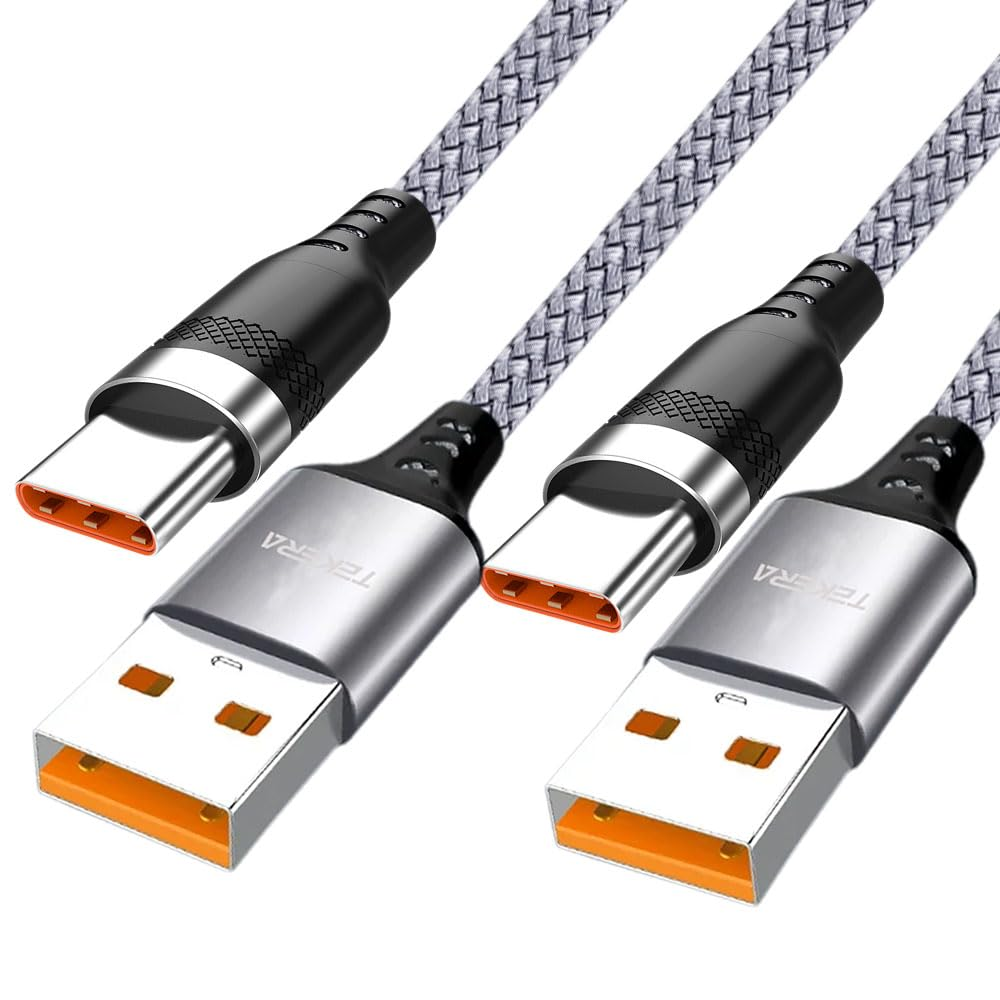 USB-A to USB-C Cable, 2-Pack Fast Charging Braided Type C Charger Cord, Durable Long USB C Cable for Smartphones, Tablets, and All USB-C Devices (1M-2PACK) image number 1