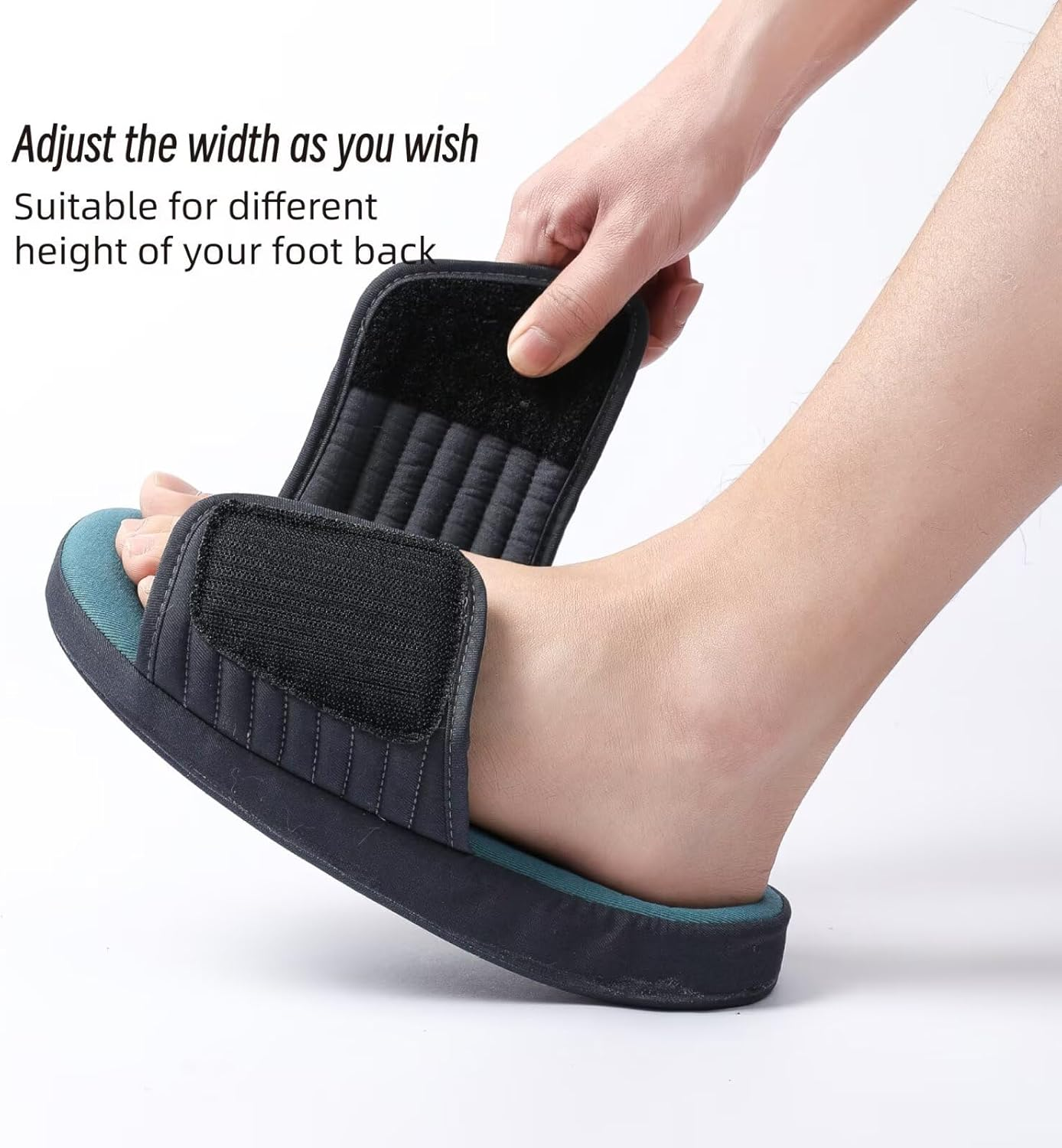 CORIFEI Adjustable Slippers for Men Indoor with Memory Foam Comfy House Shoes Male Slides image number 3