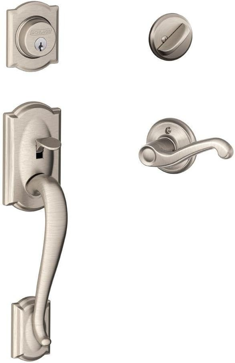Schlage Camelot Single Cylinder Handleset and Left Hand Accent Lever, Matte Black (F60 CAM 622 Acc LH) image number 7
