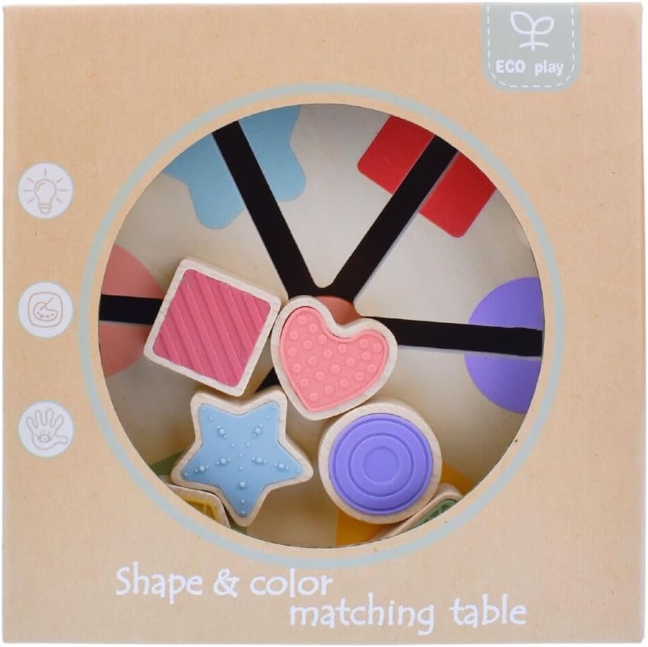 Kaper Kidz - Wooden Shape & Colour Match Table | Colour and Shape Sorting image number 1