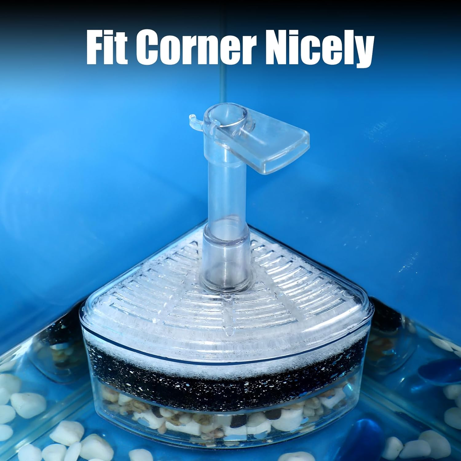 AQUANEAT Air Driven Bio Corner Filter Sponge Fry Shrimp Nano Fish Tank Aquarium 20 Gallon
