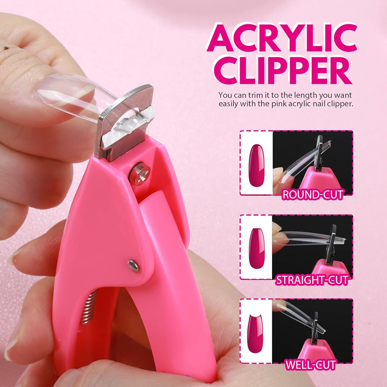 Teenitor Clear Coffin Nail Tips, Long Coffin Nails Full Cover, 600Pcs Clear Fake Nails Ballerina False Nails Press on Nails, Glue on Nails, Acrylic Nail Clipper, Nail Stand for DIY Fake Nails image number 6