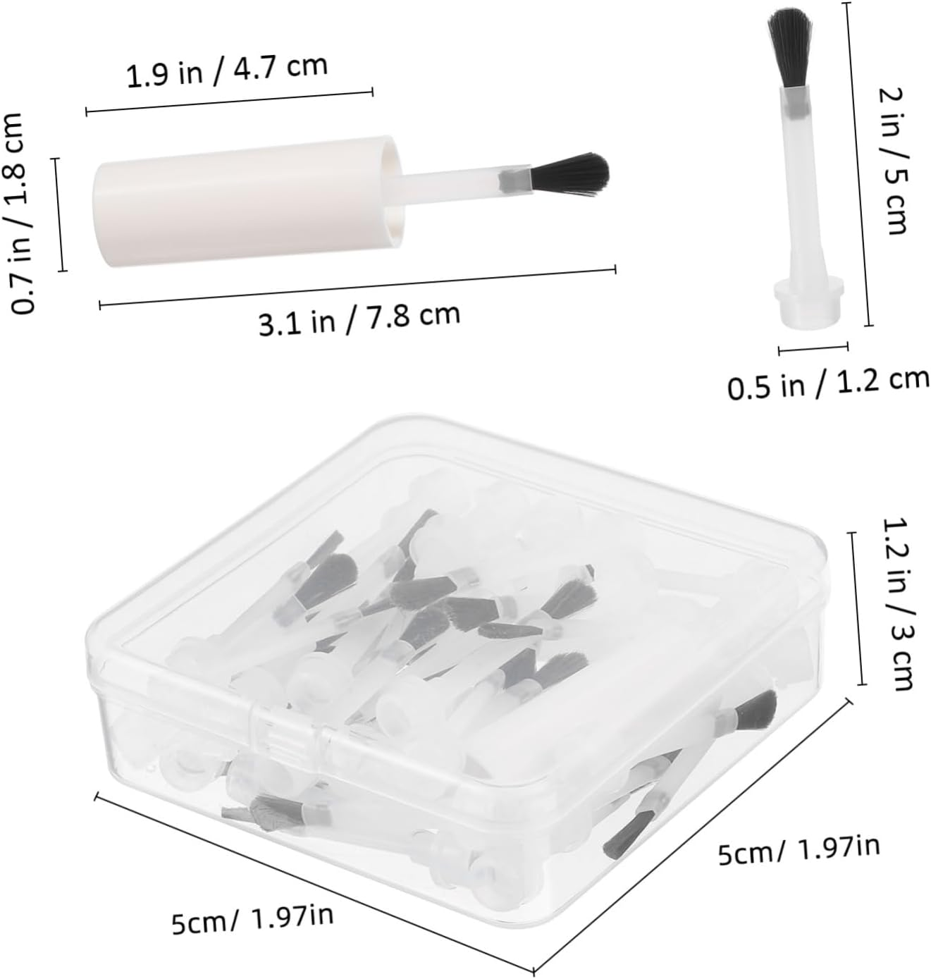 CLISPEED 50Pcs Disposable Nail Polish Brush Applicators Handle Flat Head Gel Nail Polish Replacement Brushes for Art for Home and Salon Use image number 1