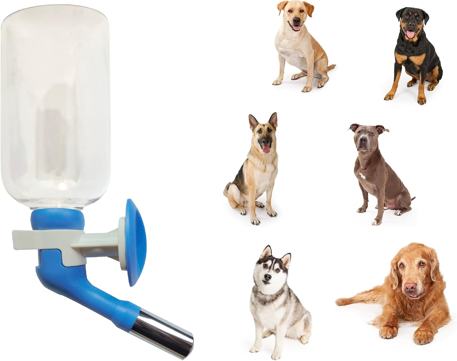 Choco Nose H570 Patented No Drip Large-Sized Dog Water Nozzle, Recommended for Medium to Large -Sized Dogs, Enlarged Sized Leak-Proof Nozzle, BPA Free, Nozzle Diameter: 22Mm (Blue/White) image number 1