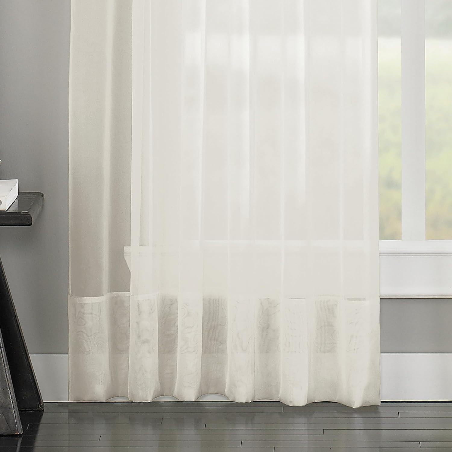 Curtainworks Soho Voile Sheer Pinch Pleat Curtain Panel, 29 by 108", Oyster,1Q805908Oy image number 2