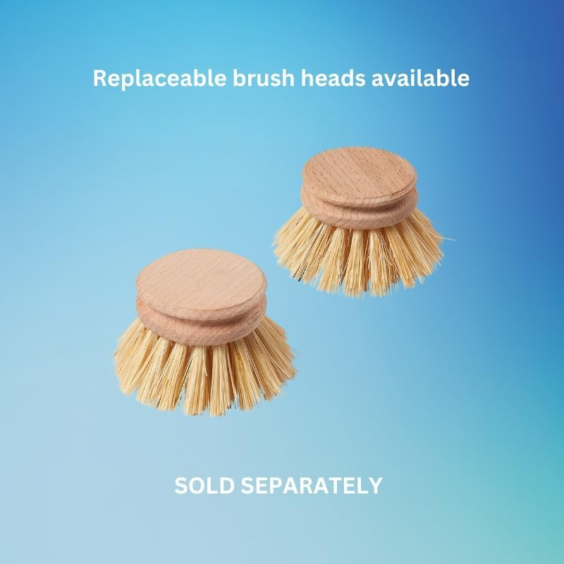 Elliott Brosse Natural Bristle Wood Washing up Brush, Beige image number 3